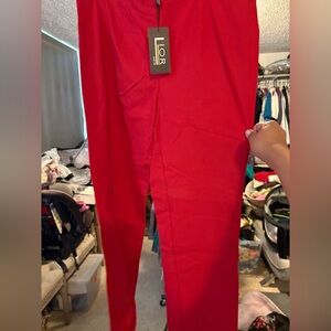 NWT Lior Red Straight Leg Women's Pants. Size 16.